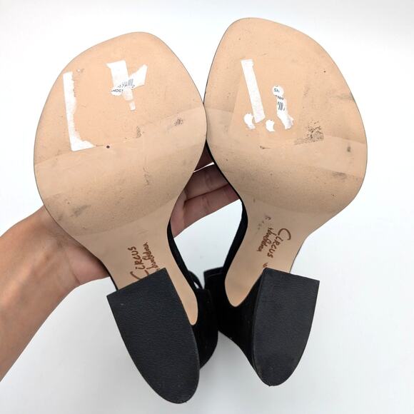 Circus NY Holmes Ankle Strap Block Heeled Sandal Women's Black Size US6 EU37 - Picture 6 of 10